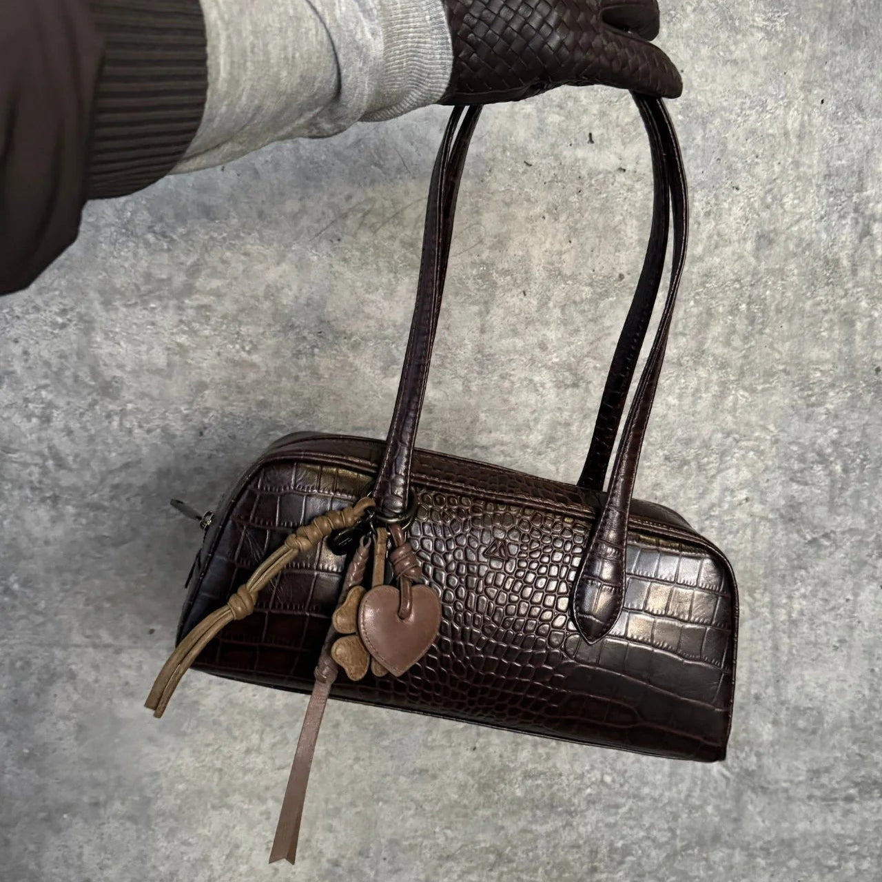 Markberg Edena veske, Croco Espresso Brown