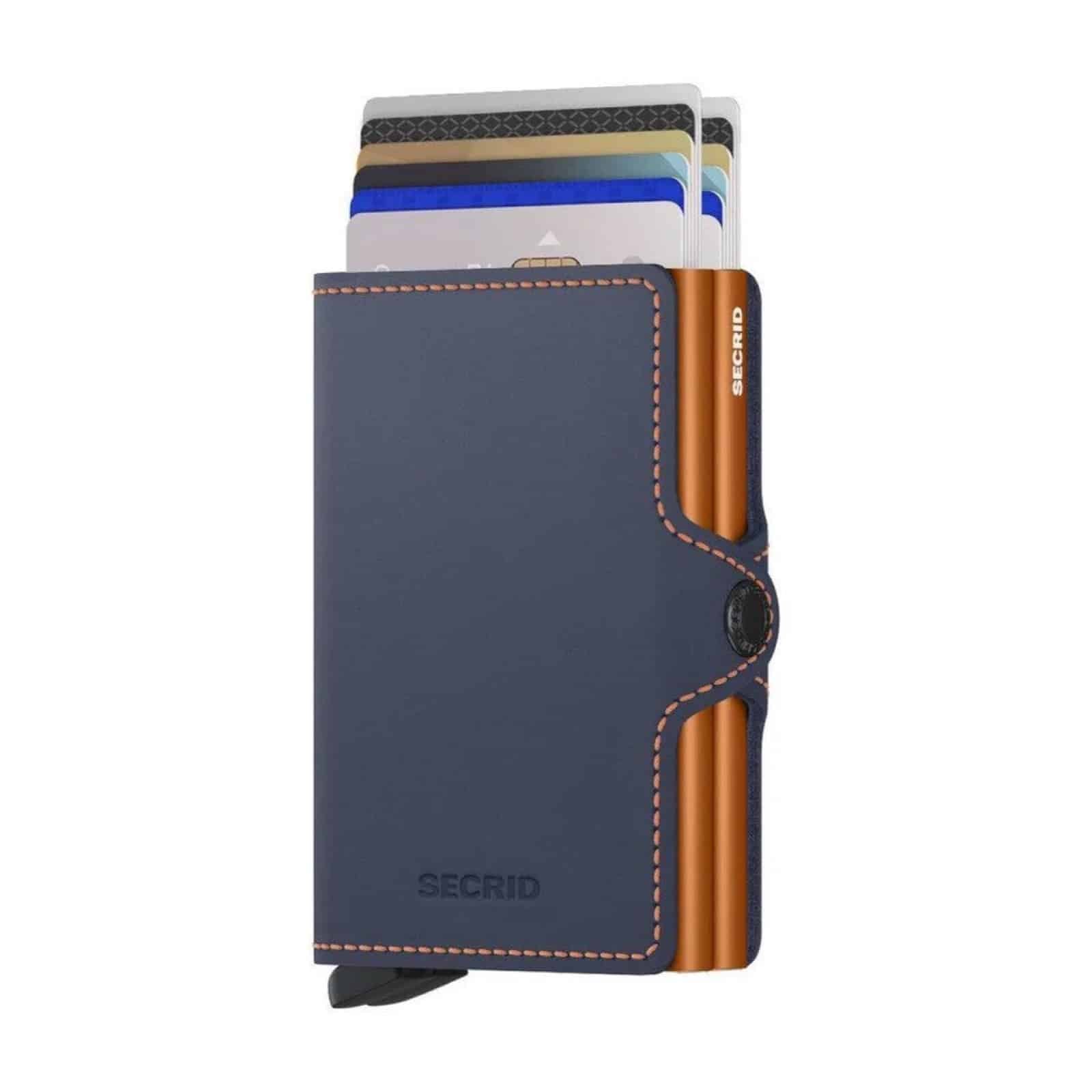 SECRID Twinwallet Matte Night Blue-Orange