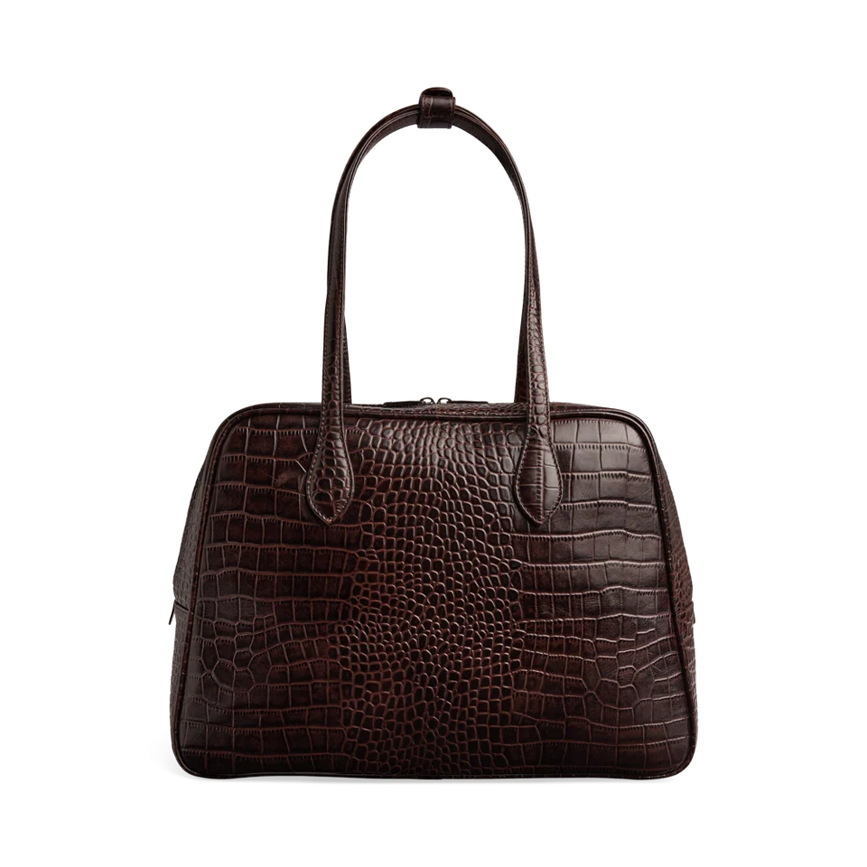 Markberg Elara jobbveske, Croco Espresso Brown