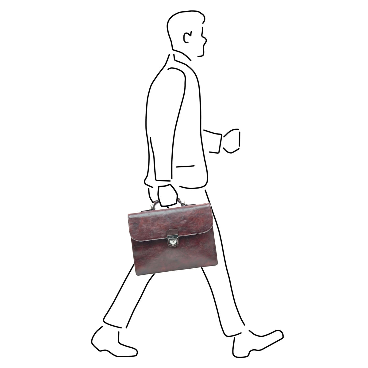 Castelijn & Beerens Rien Laptop Briefcase 13,3" | mørk cognac
