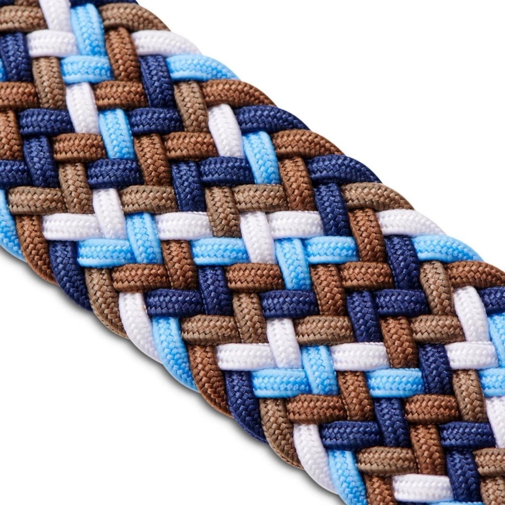 BSWK Elastisk herrebelte, Multi - blå/beige/hvit/brun