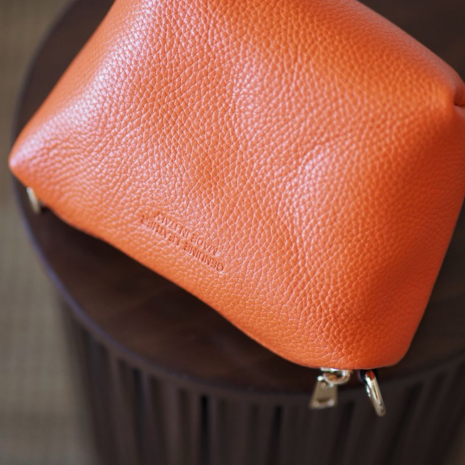 Bucket bag, semsket oransje