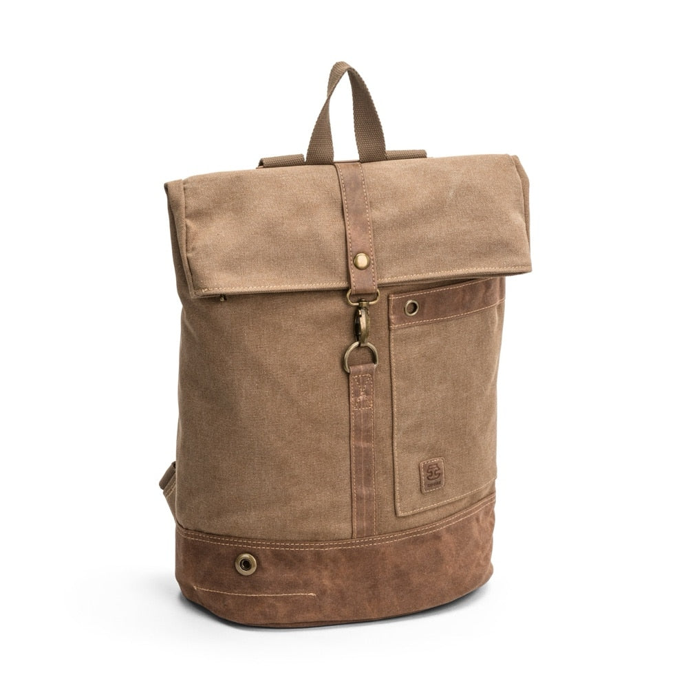 Ted Cole Ryggsekk i canvas - camel