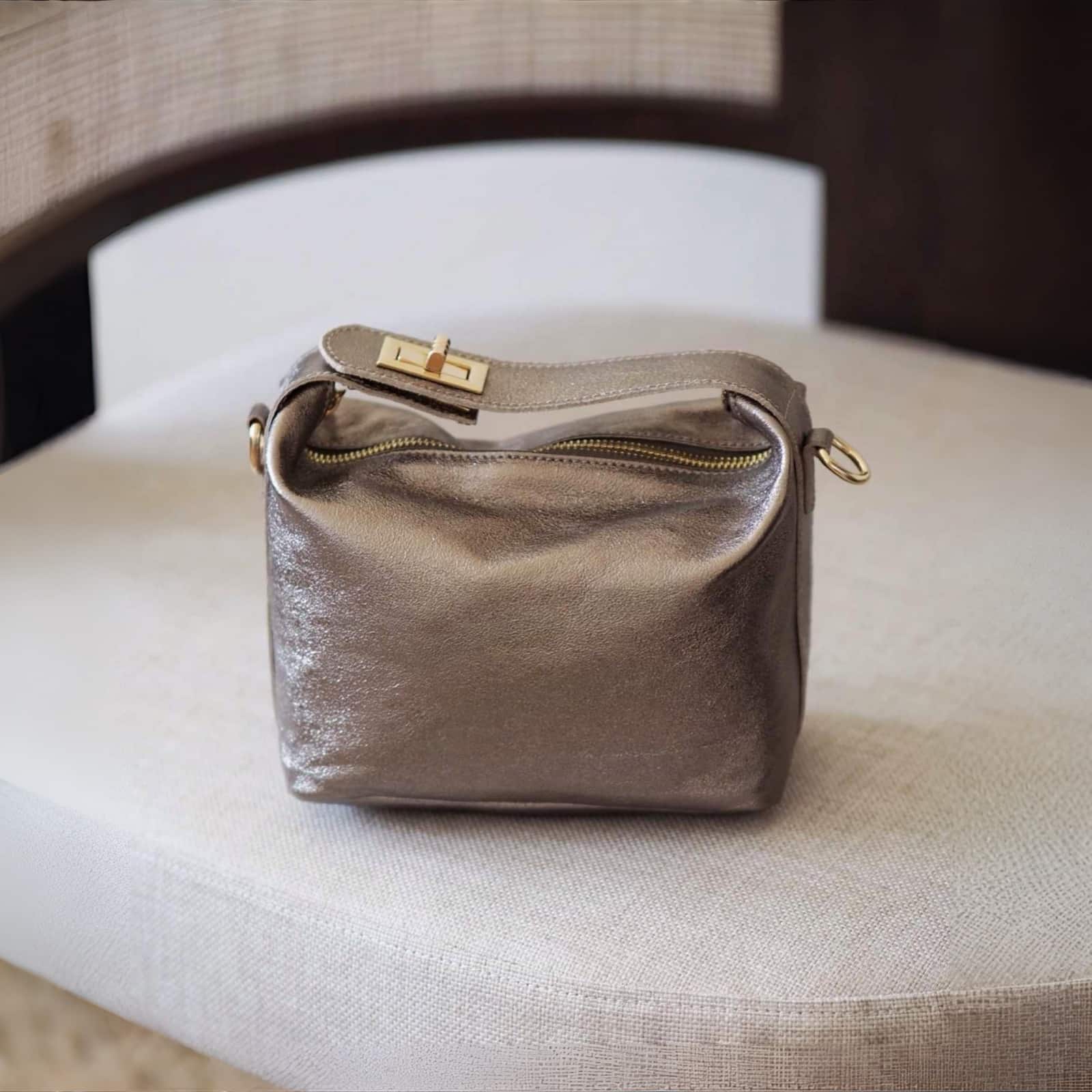 Enza Boxy Mini Bag, bronze