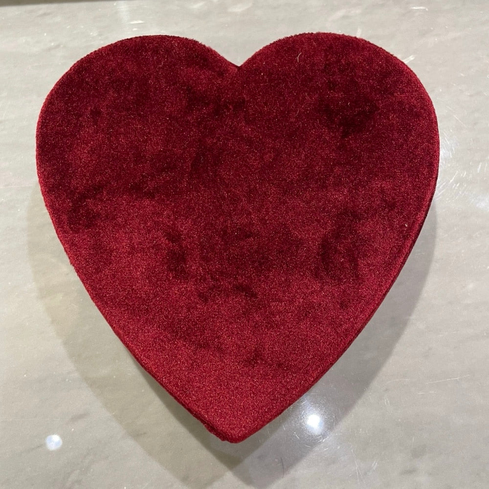 Smykkeskrin "Love" med hjerteform, bordeaux