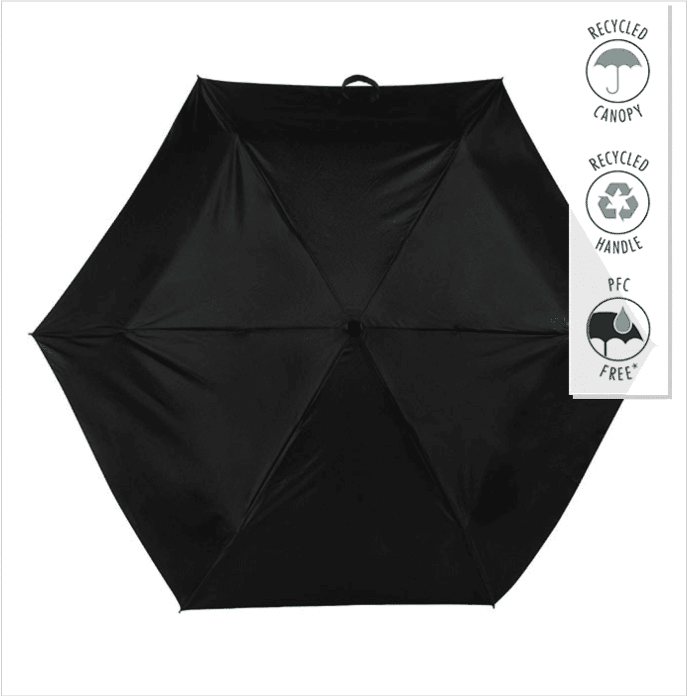 Totes Eco Compakt Supermini paraply, sort
