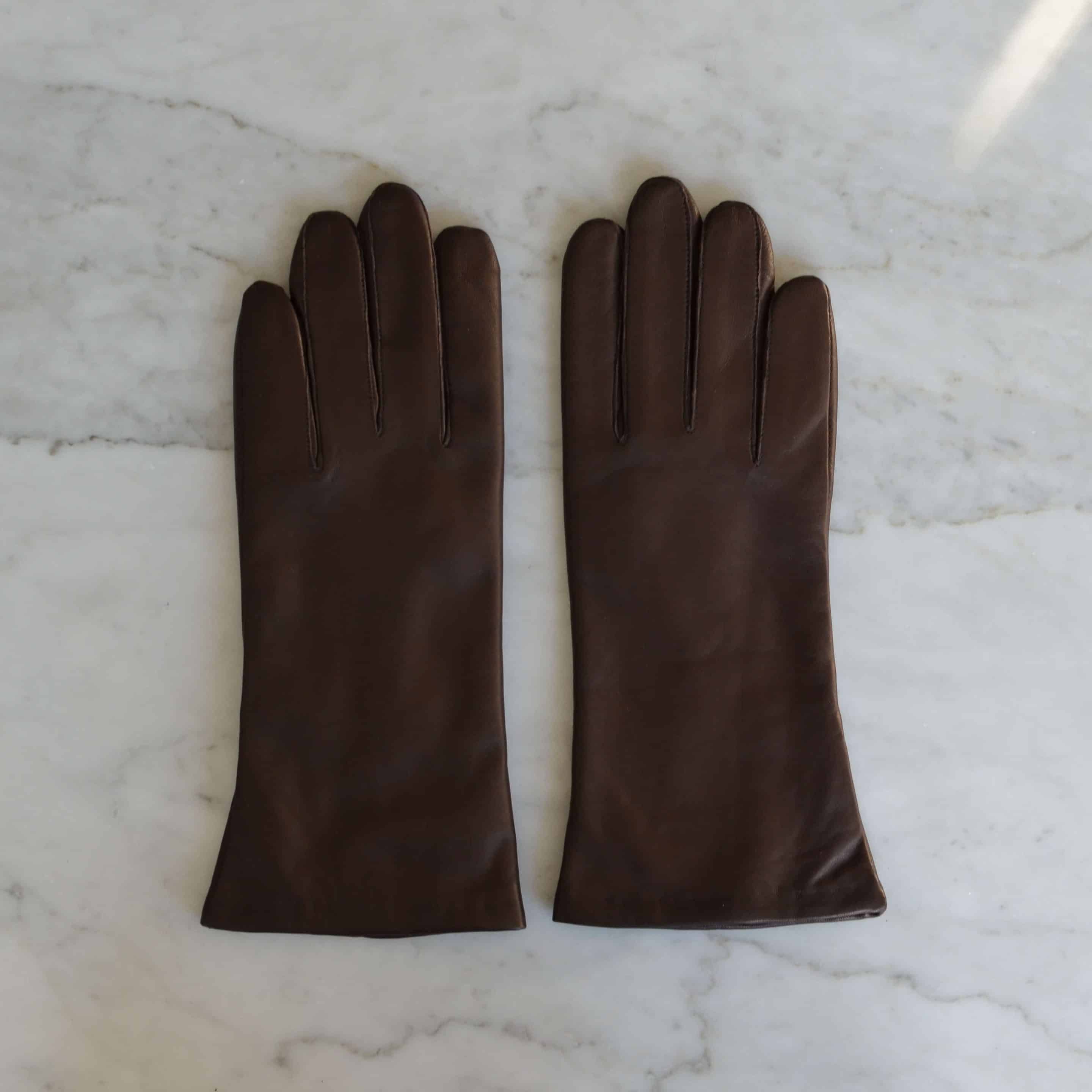 Lammeskinnshansker til dame med cashmere-fôr