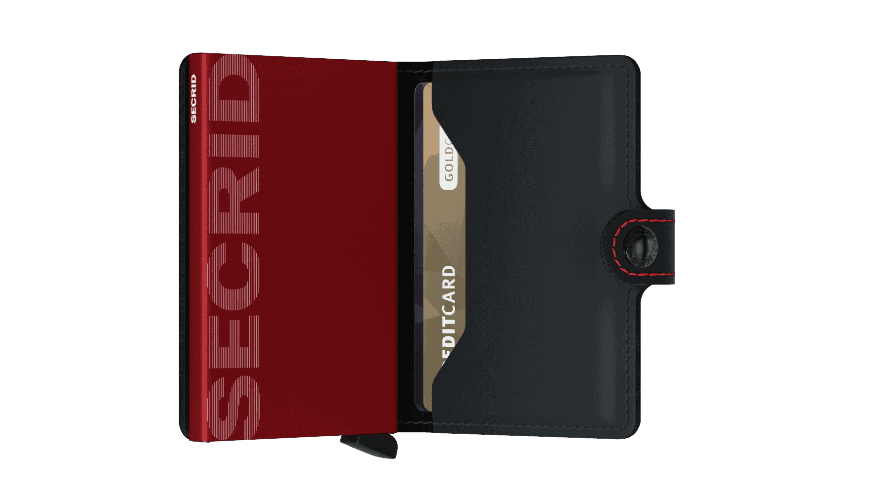 Secrid Miniwallet - matte black red open 2