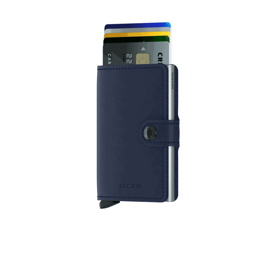 Secrid Miniwallet - navy forside med kort