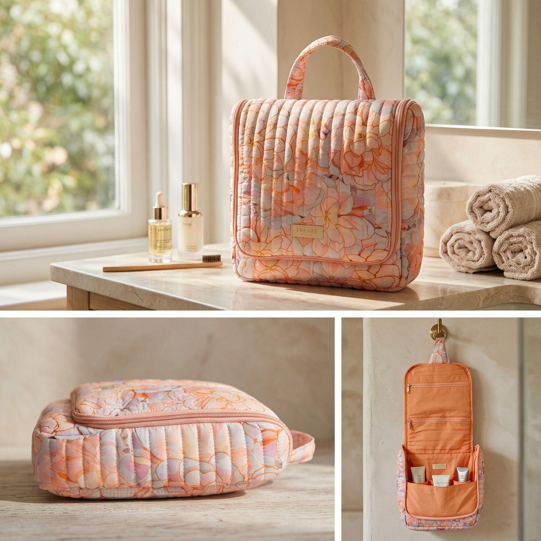 TREATS Maxima Bloom Dusty Rose hengende toalettmappe