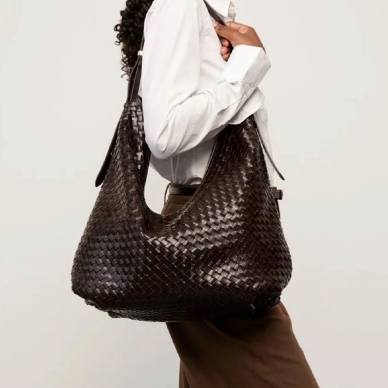 ADAX Salerno shoulder bag Magnolia | Dark Brown
