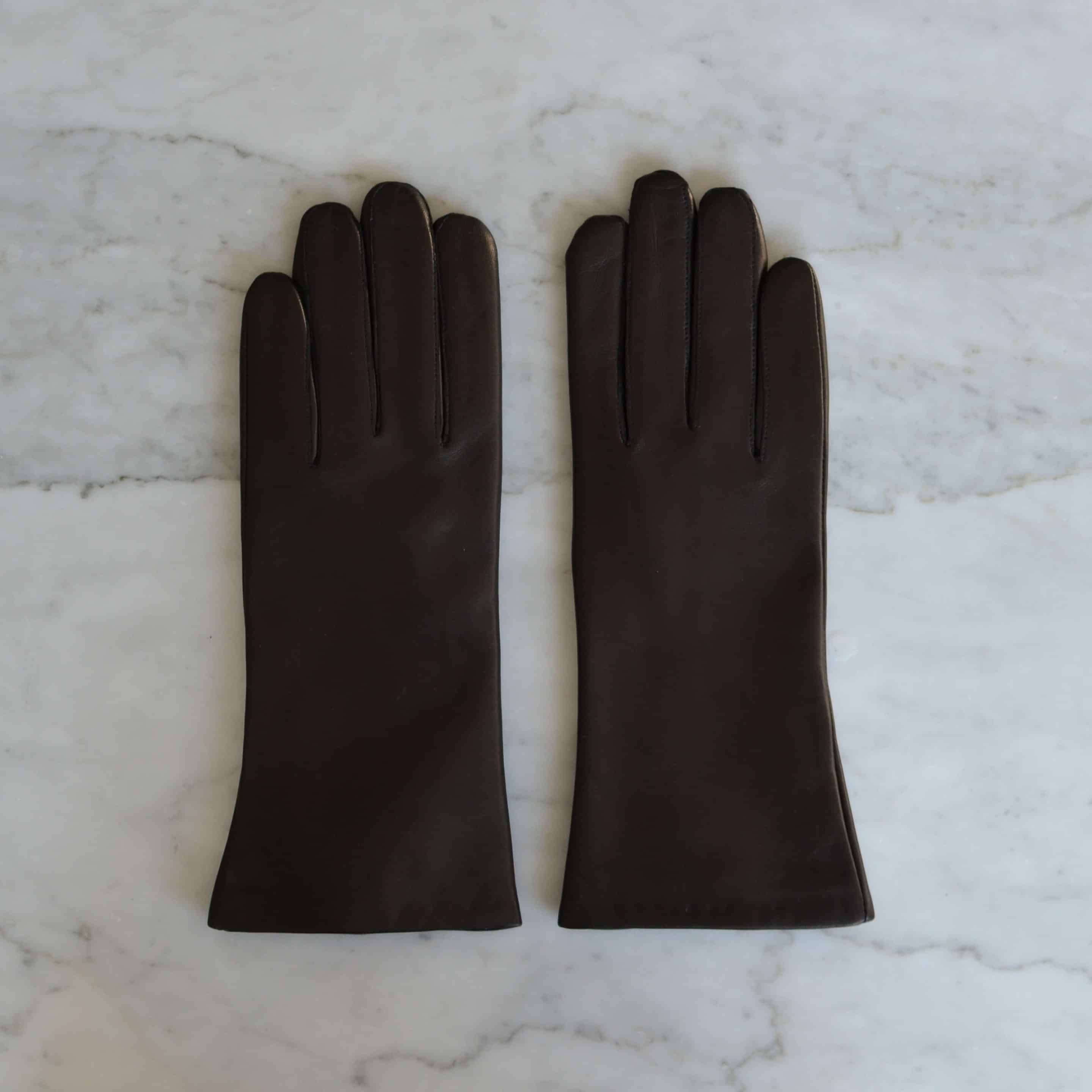 Lammeskinnshansker til dame med cashmere-fôr