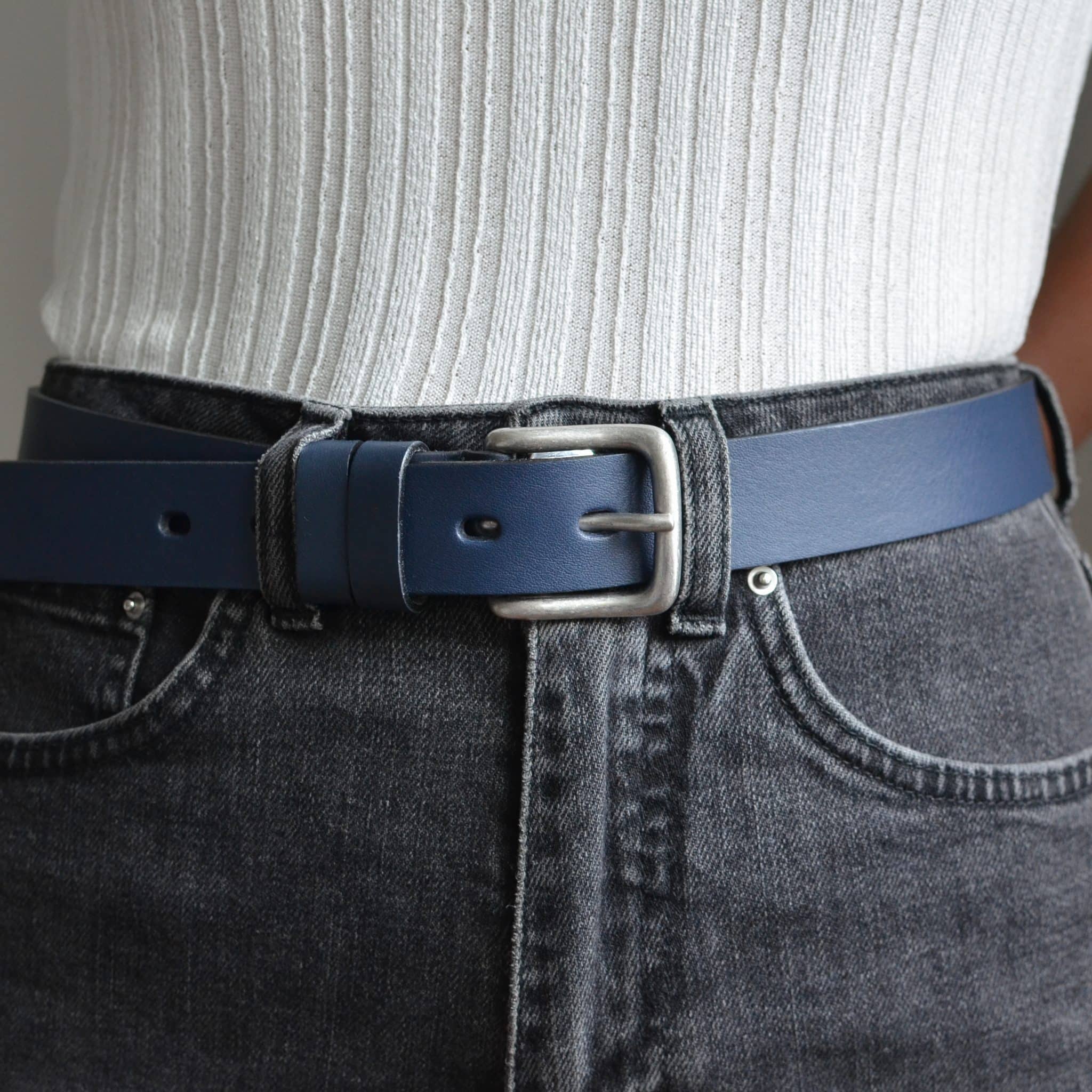 BSWK Basic skinnbelte til dame, navy