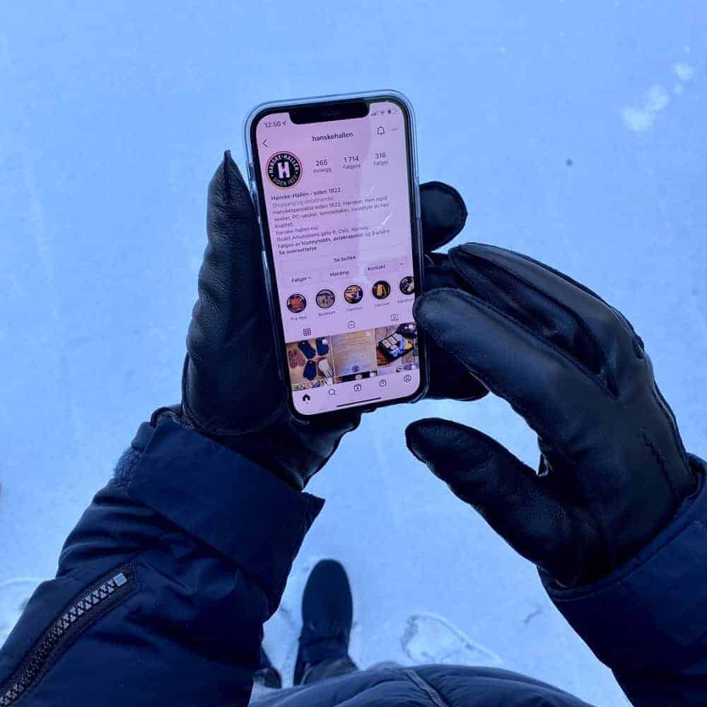 Herrehansker i sheepnappa med touch og ullfôr
