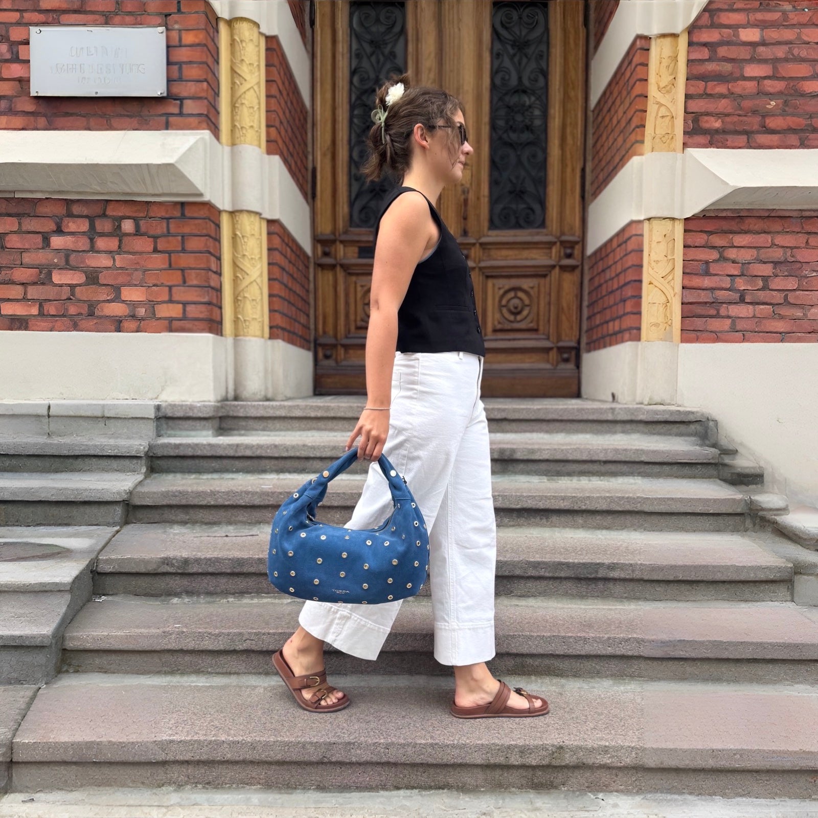 Tosca Blu - Dubai bag - Semsket skinn blå