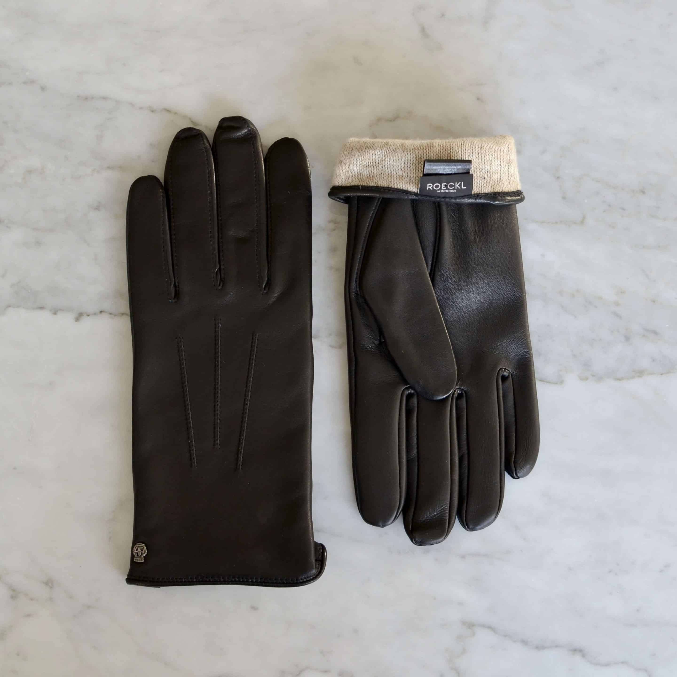 Eksklusive Roeckl-hansker til herre i lammeskinn, med touch