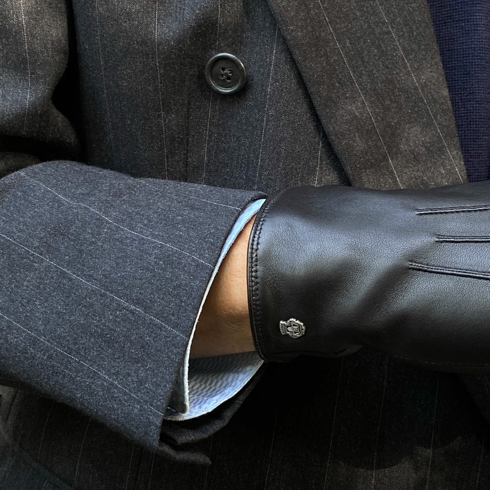 Eksklusive Roeckl-hansker til herre i lammeskinn, med touch Sort