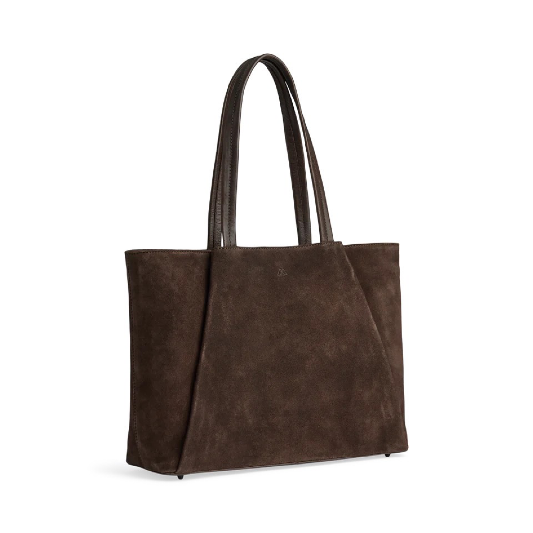 Markberg Saya Work Bag, Suede - Dark brown