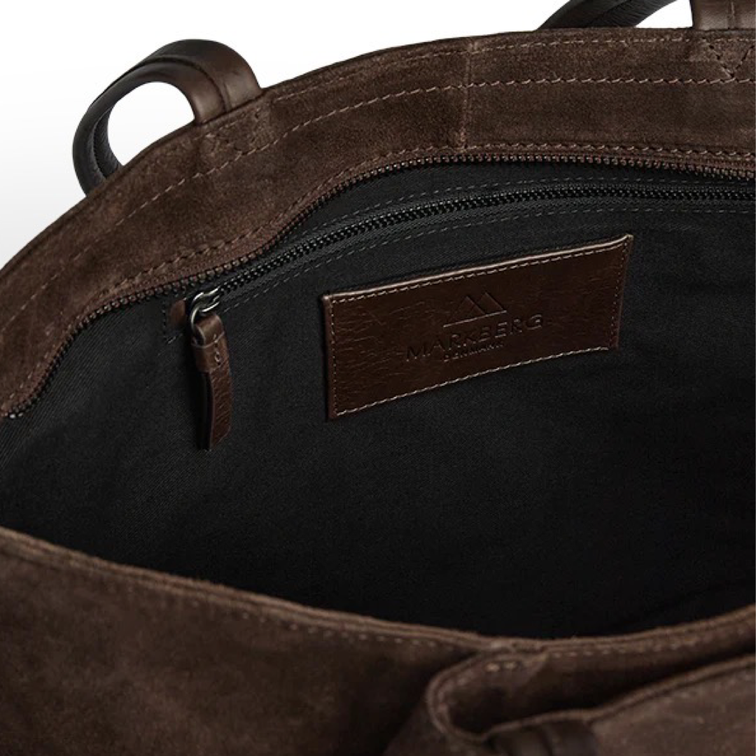 Markberg Saya Work Bag, Suede - Dark brown