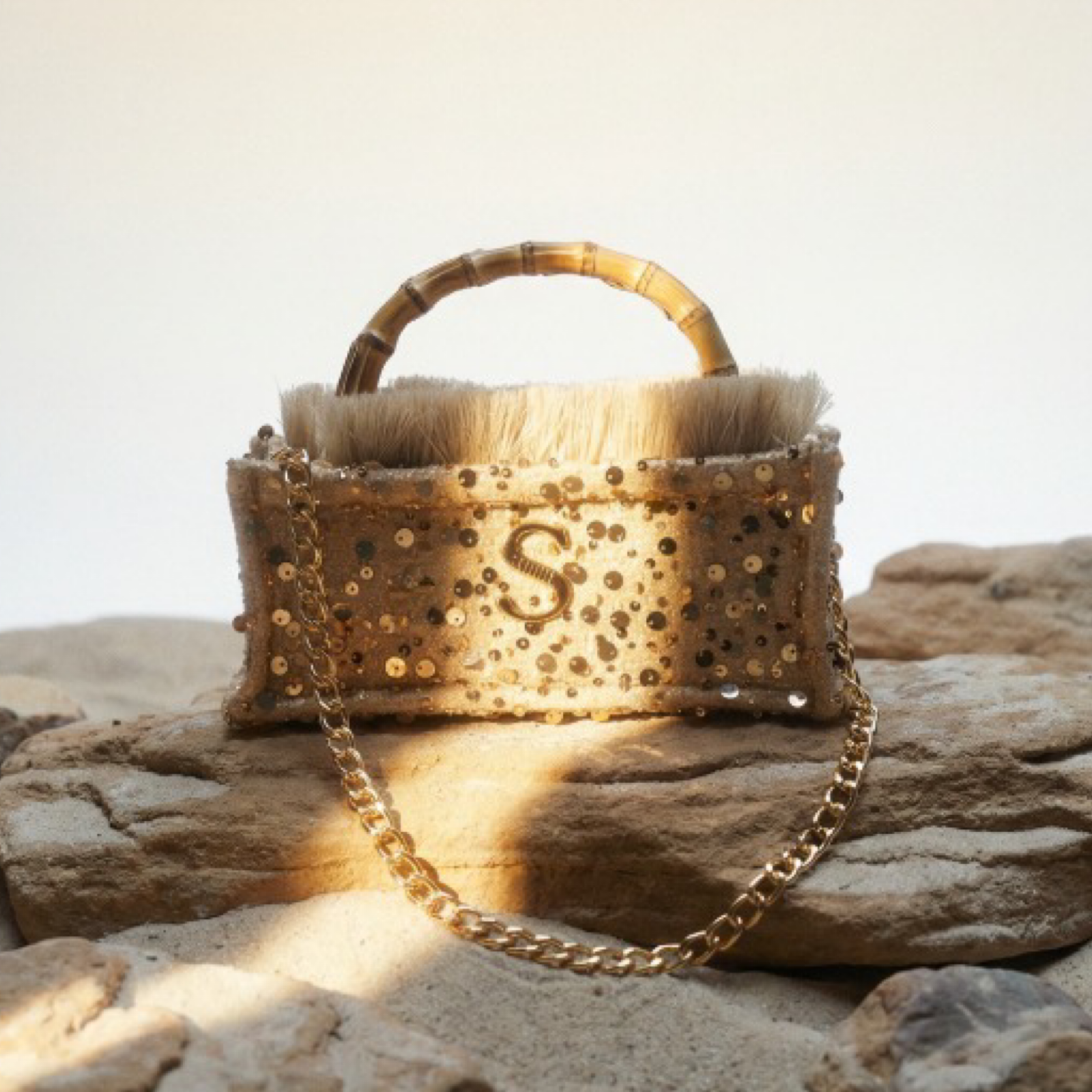 SORENA Zouzou Mini Bamboo bag - Beige