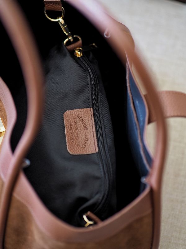 Caroline semsket skinnveske, cognac