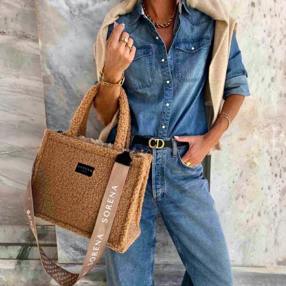 SORENA Teddy Honey Medium Tote Bag