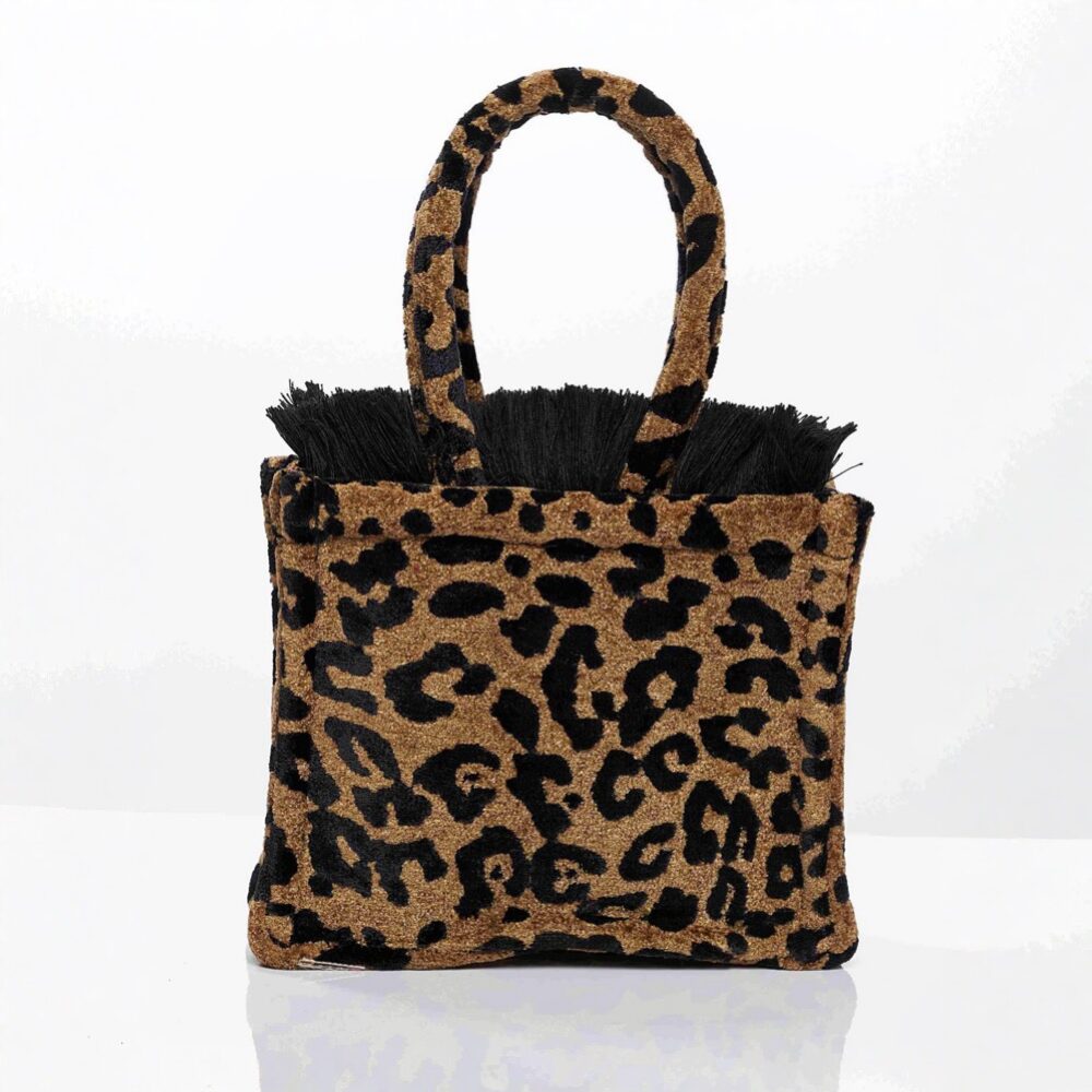 SORENA Leopard Velvet Brown Mini Tote bag