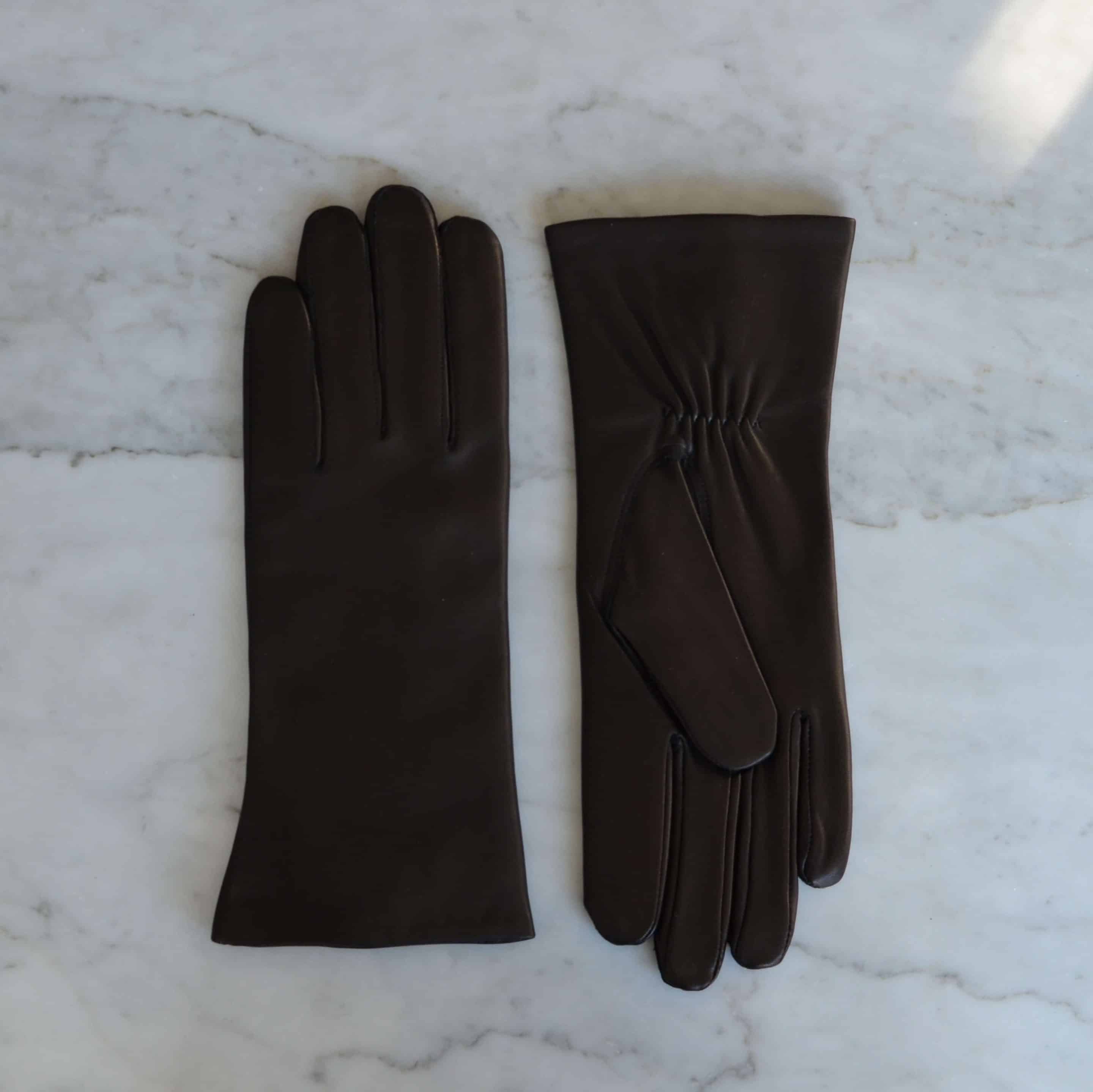 Lammeskinnshansker til dame med cashmere-fôr