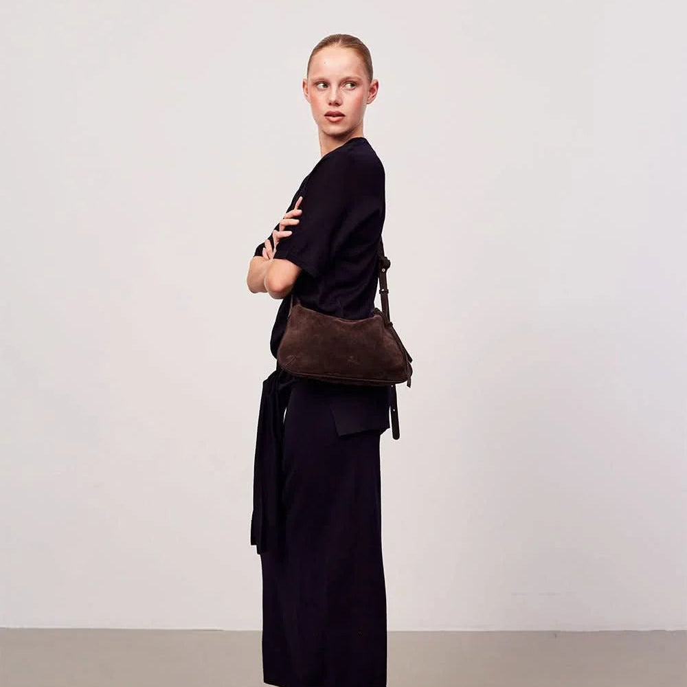 ADAX Rozzano shoulder bag Brooklyn, semsket brun