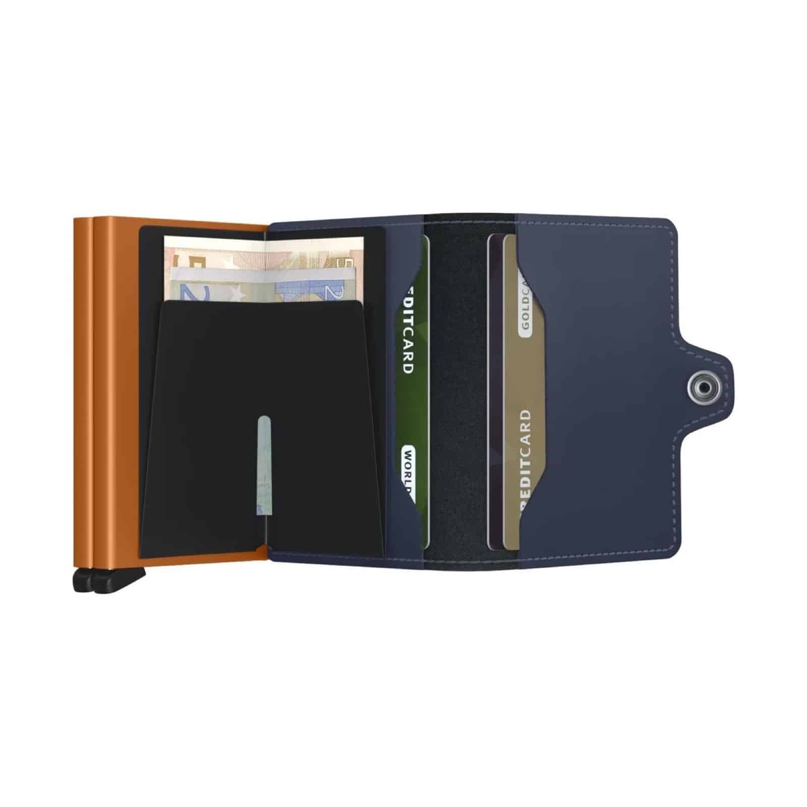 SECRID Twinwallet Matte Night Blue-Orange