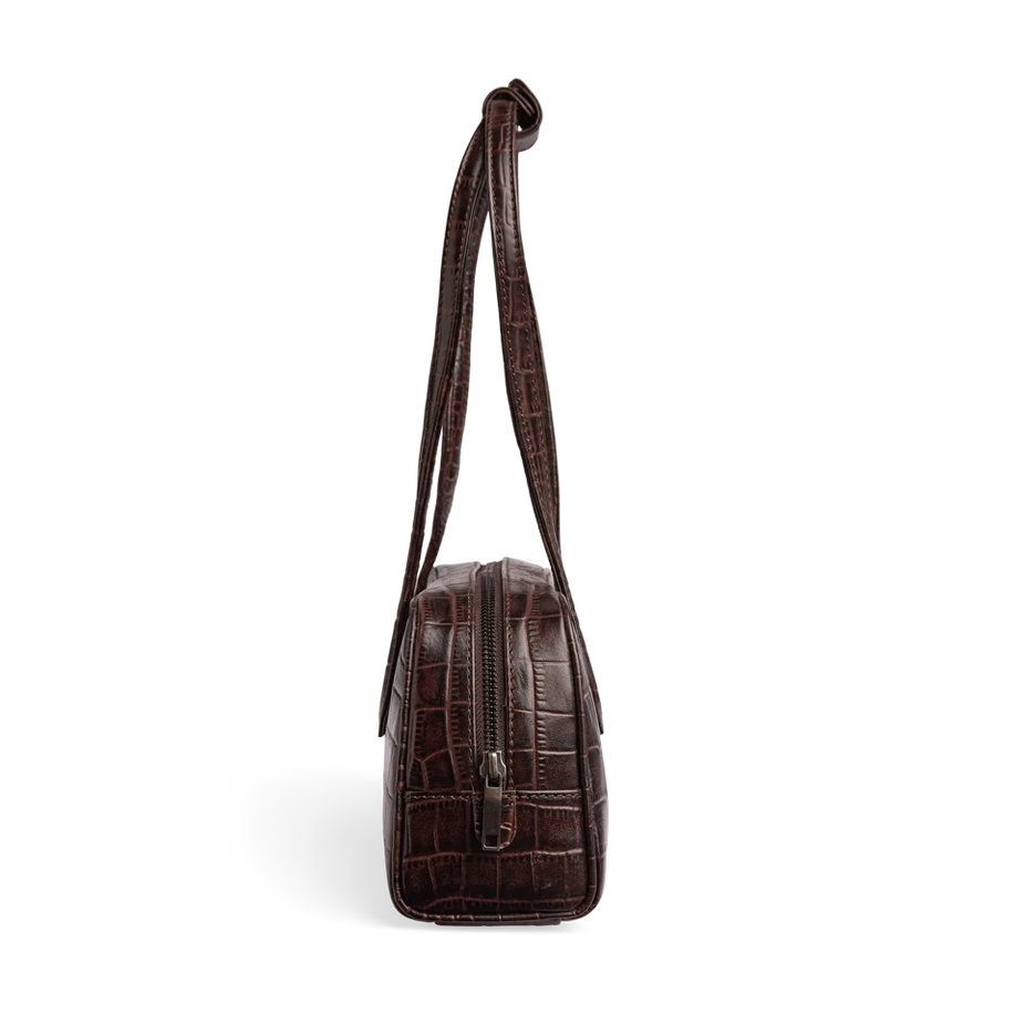 Markberg Edena veske, Croco Espresso Brown