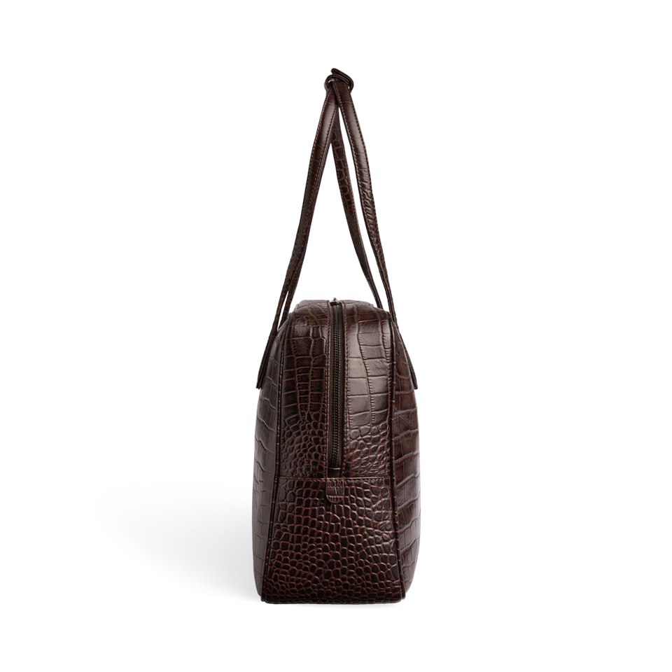 Markberg Elara jobbveske, Croco Espresso Brown