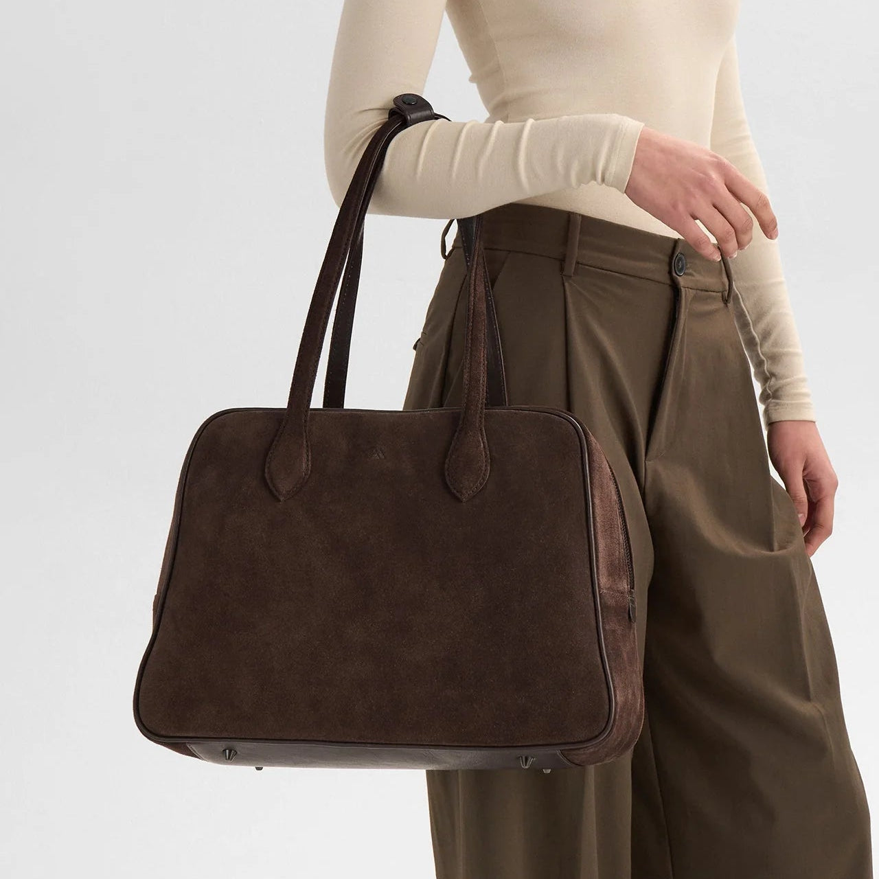 Markberg Elara jobbveske, Semsket Dark Brown