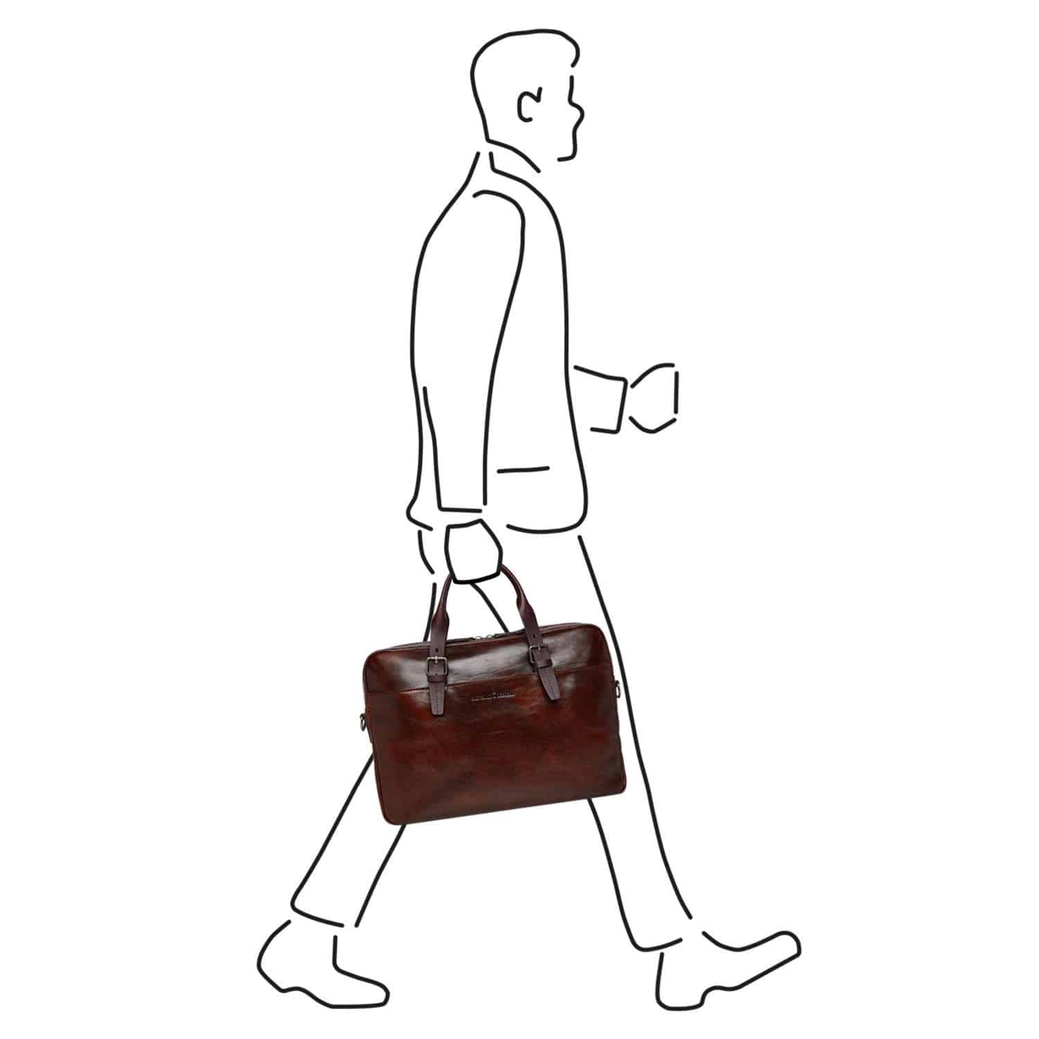Castelijn & Beerens Rien PC-veske 15,6" RFID | mørk cognac