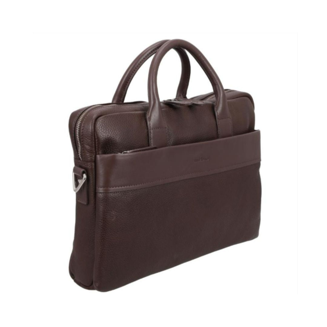 The Monte Briefcase17" medium - mørkebrun
