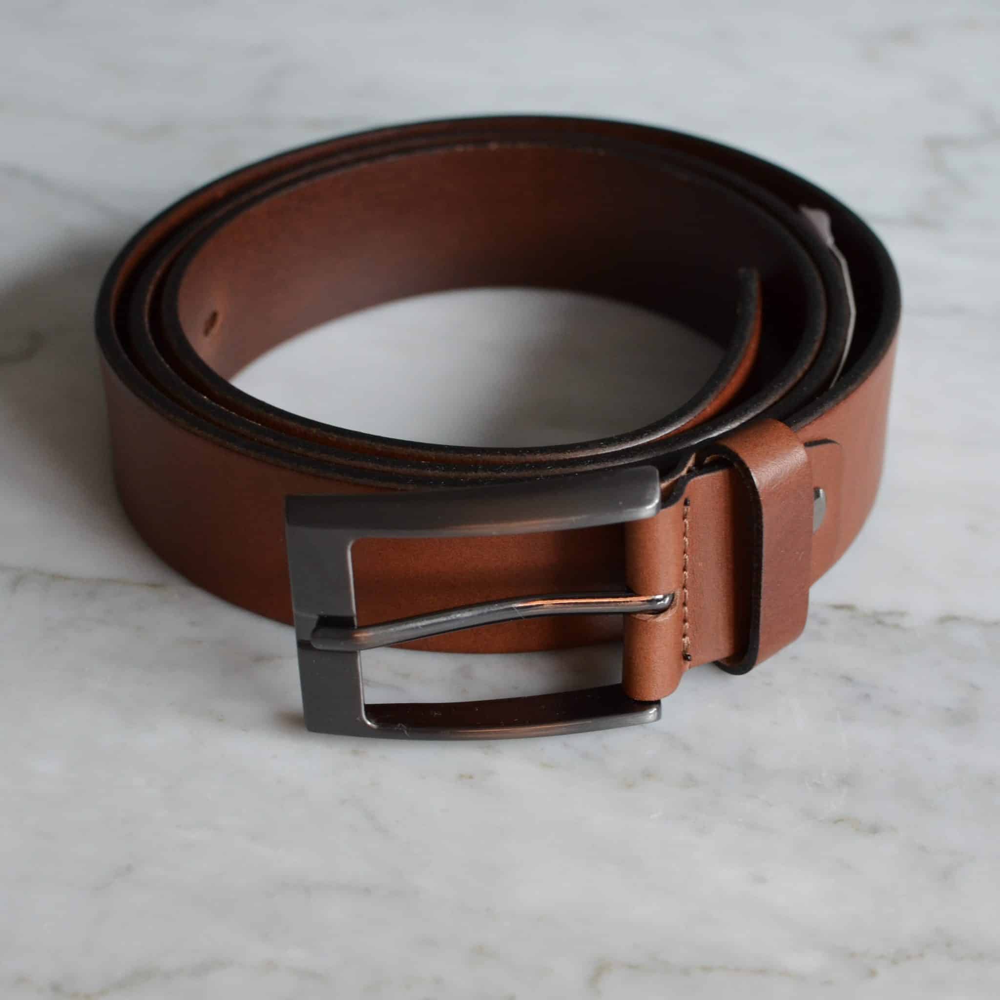 BSWK Casual Basic skinnbelte til herre, Brown