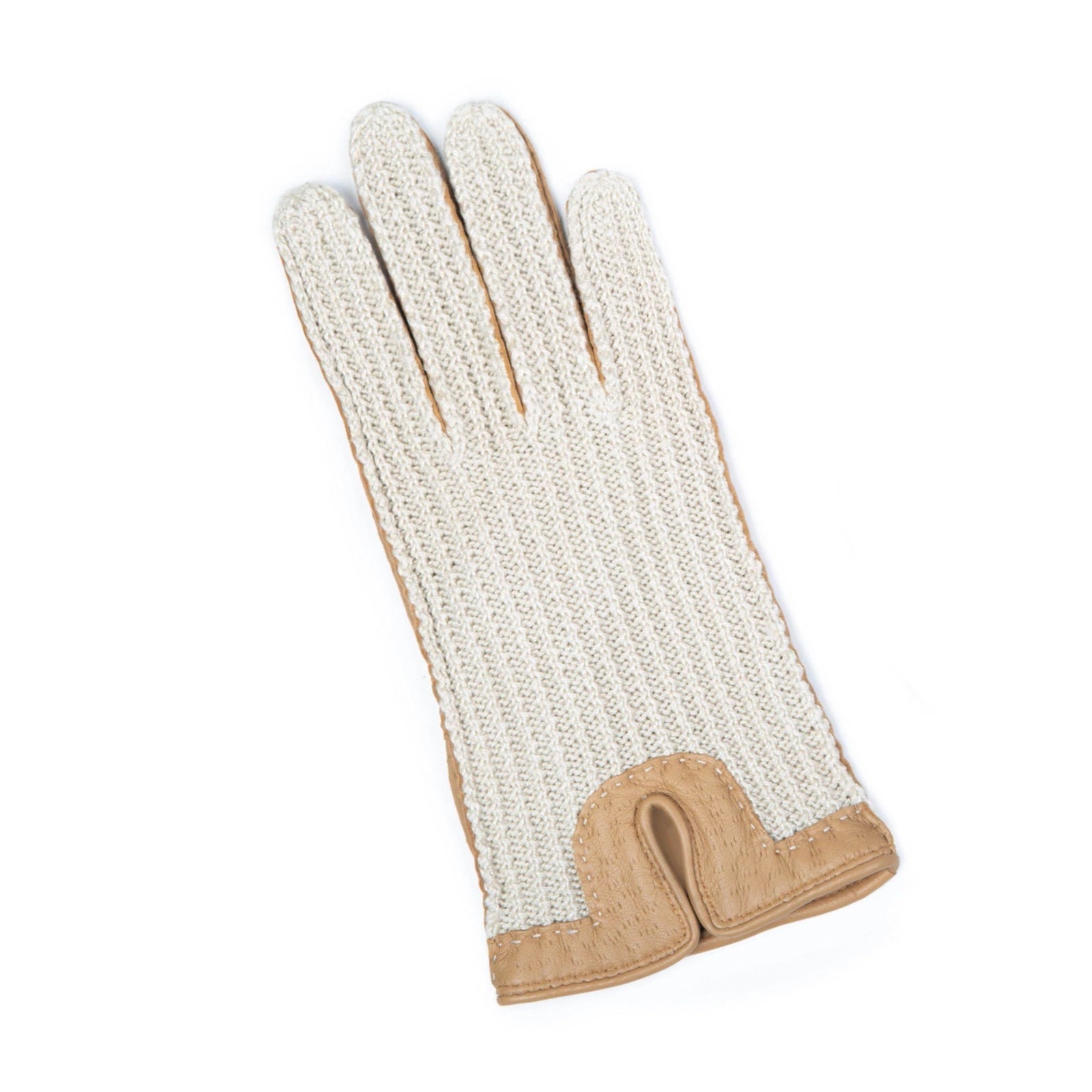 DENTS Kelly - feminine kjørehansker med crochet overhånd, Toffee