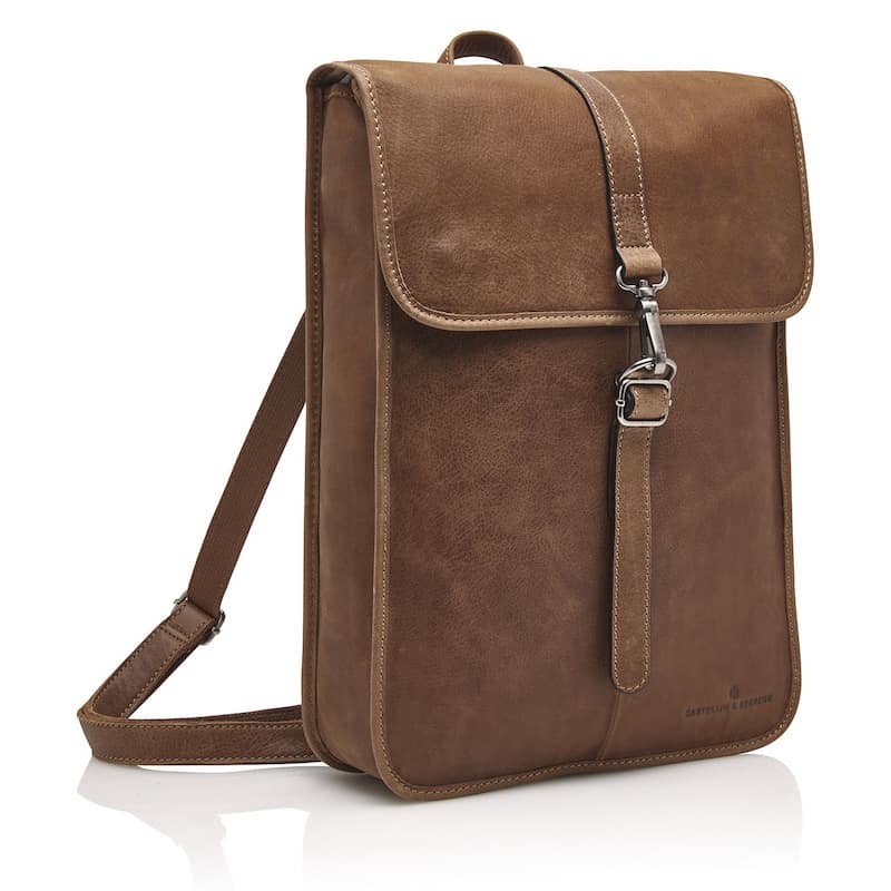 72 9575 Castelijn _ Beerens - Carisma - Laptop Backpack 15.6_ RFID - cognac side