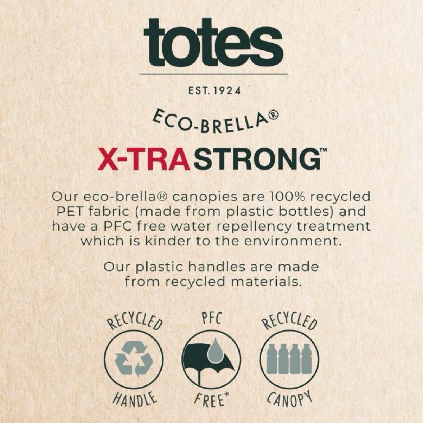 Totes ECO "X-tra strong" Big Auto paraply