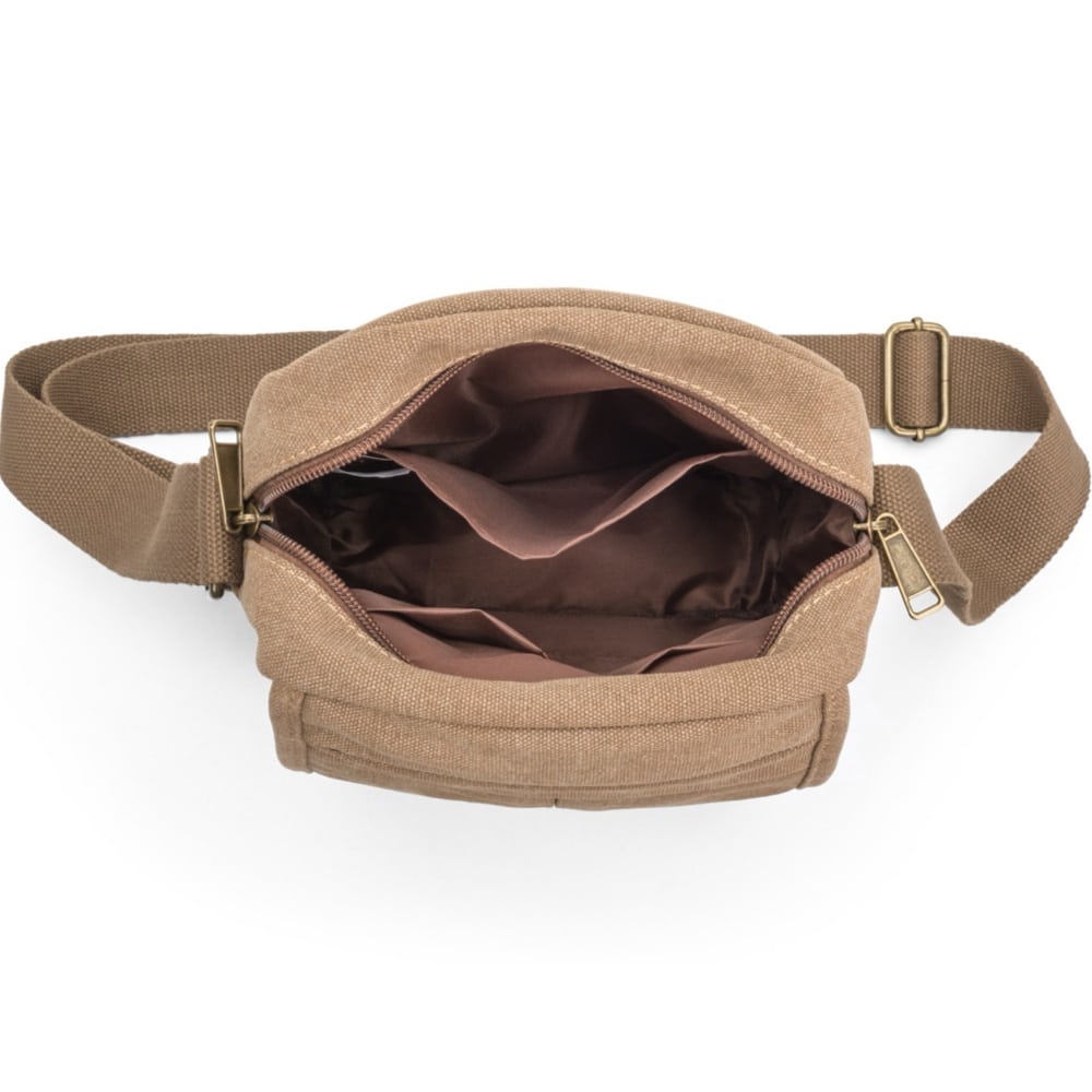 Ted Cole Crossover-veske i canvas - camel
