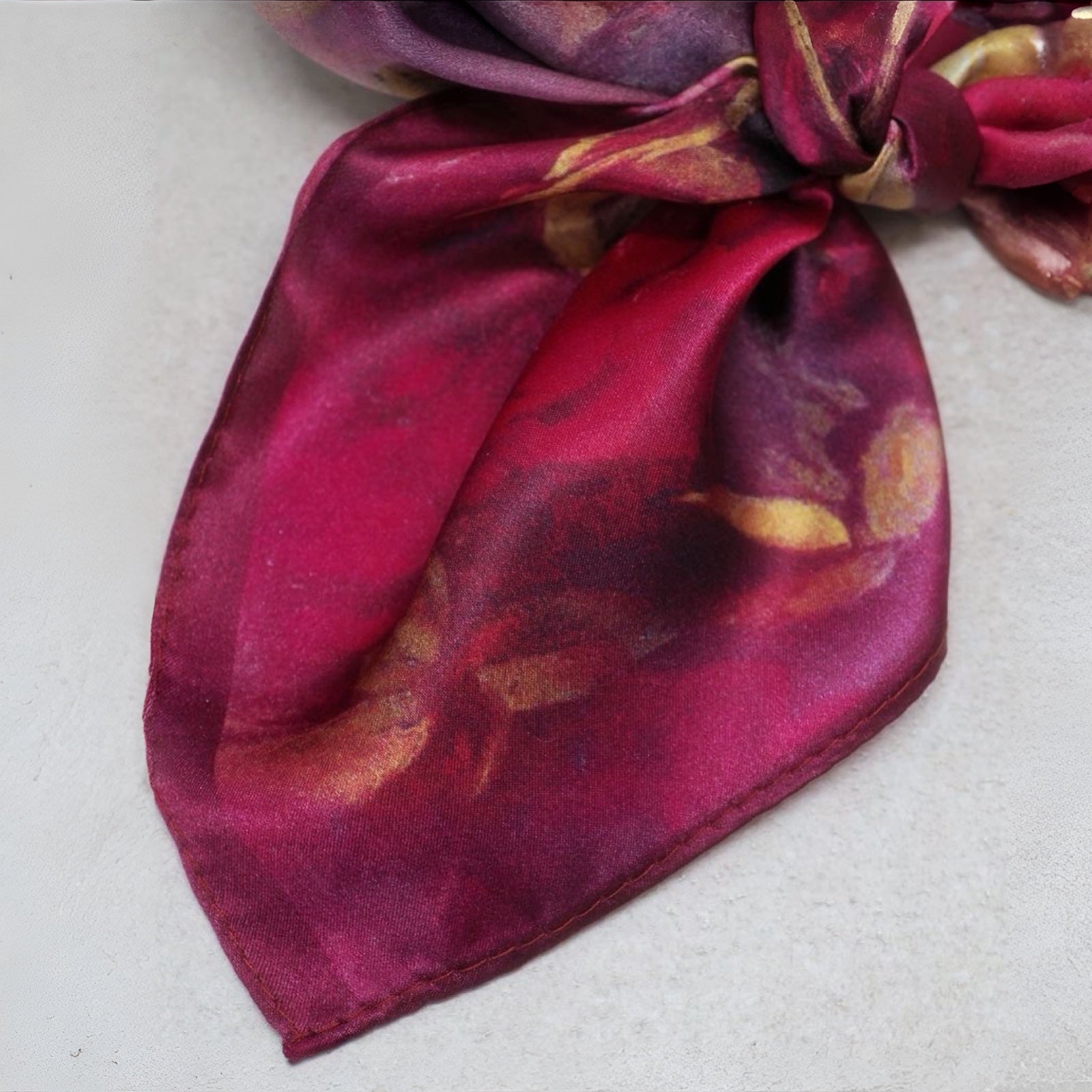 Silkeskjerf mini, fuksia med rose