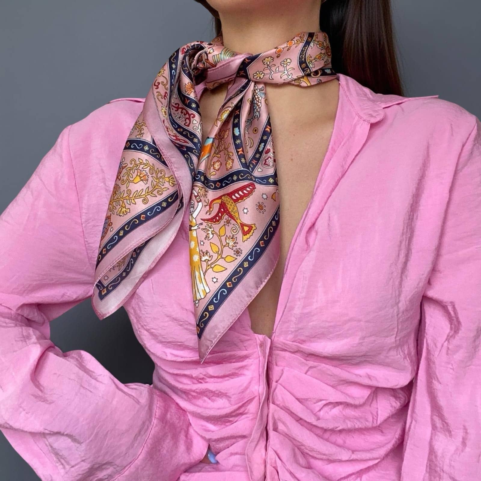 Silkeskjerf 70x70, rosa