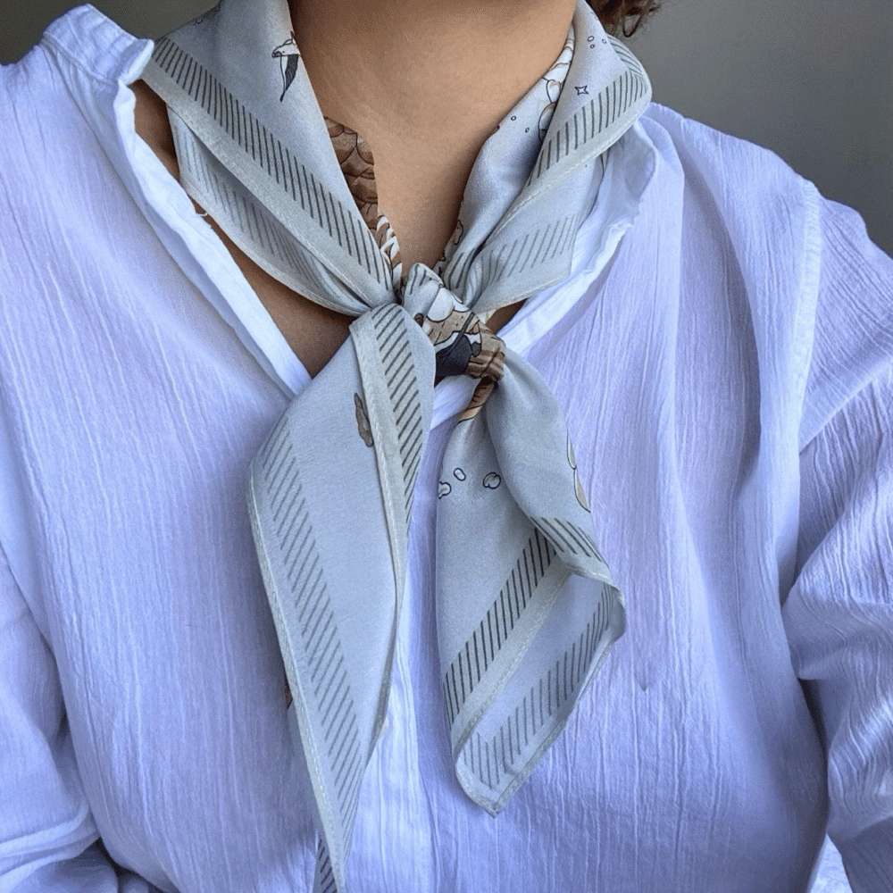 Silkeskjerf 70x70, beige