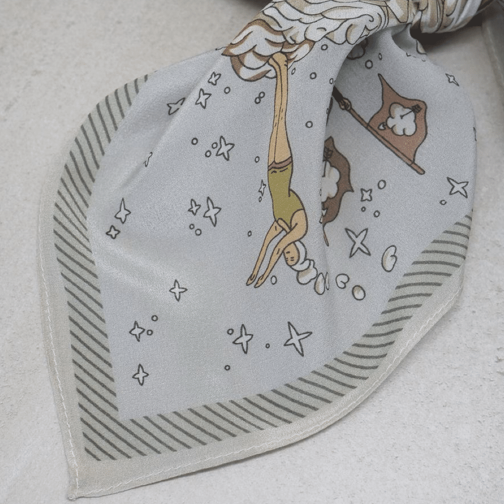 Silkeskjerf 70x70, beige