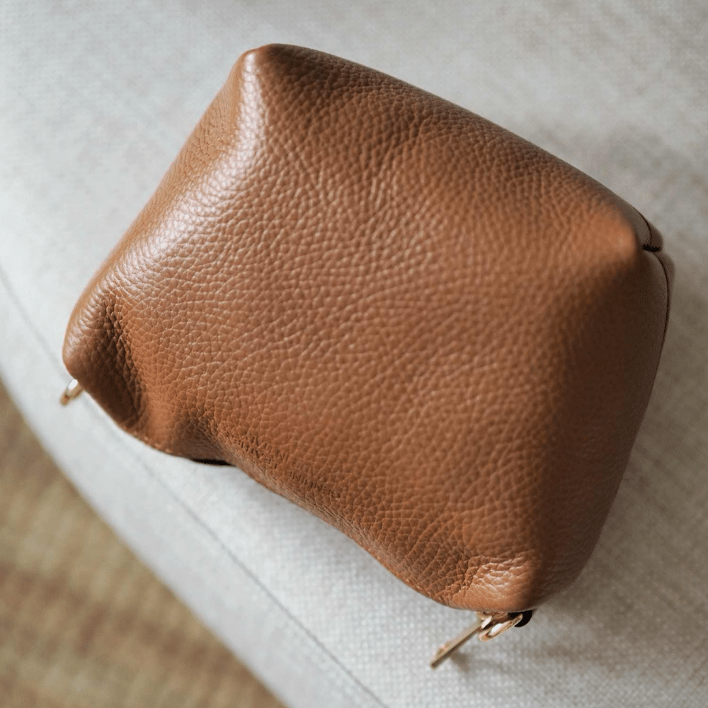 Bucket bag, semsket camel