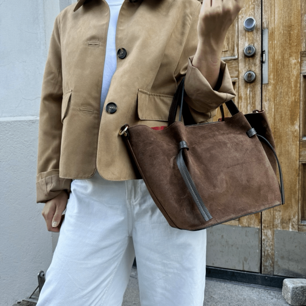 Martine semsket skinnveske, mørkebrun