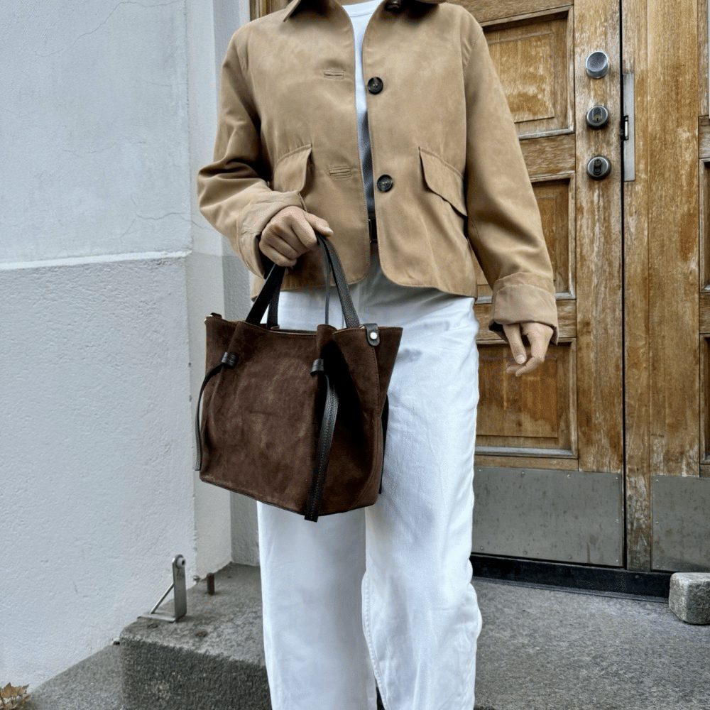 Martine semsket skinnveske, mørkebrun
