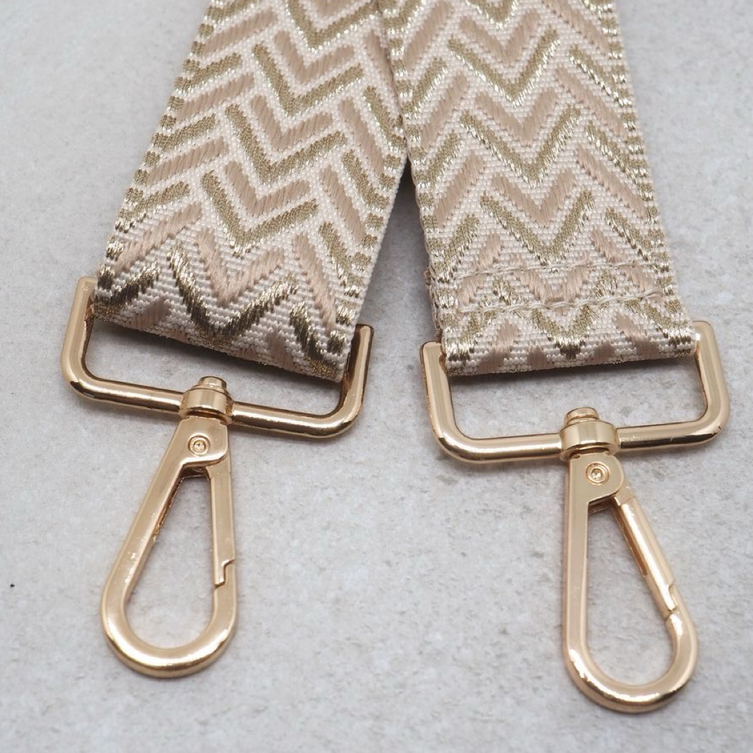 Veskestropp smal, beige og champagne