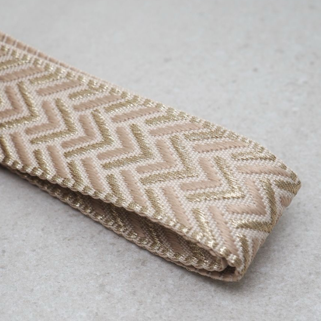 Veskestropp smal, beige og champagne