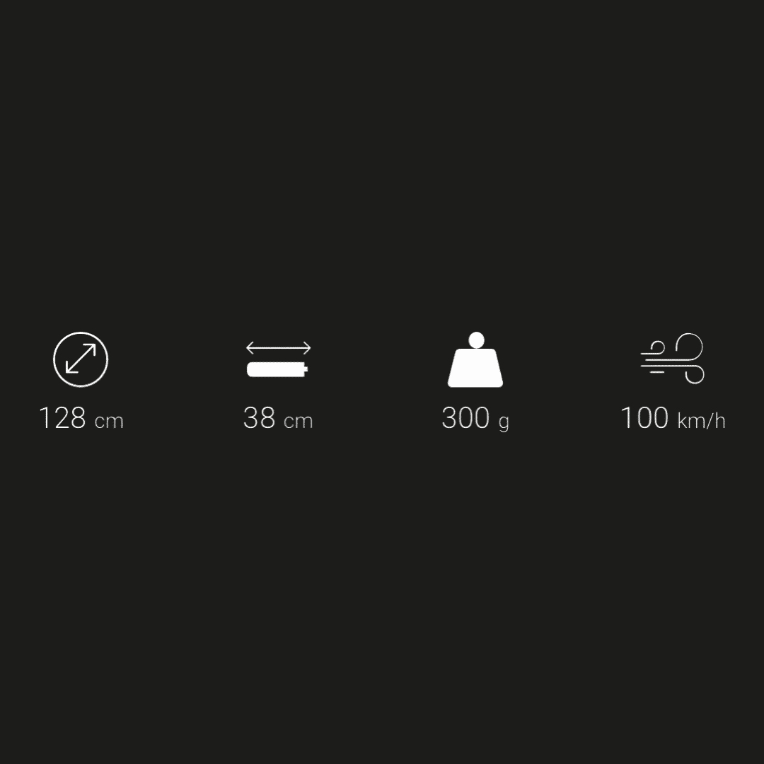 Knirps U.090 - Ultralett stor sammenleggbar 95 209 01001 black